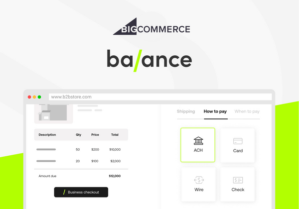 BigCommerce Partners with Balance to Improve B2B Payments